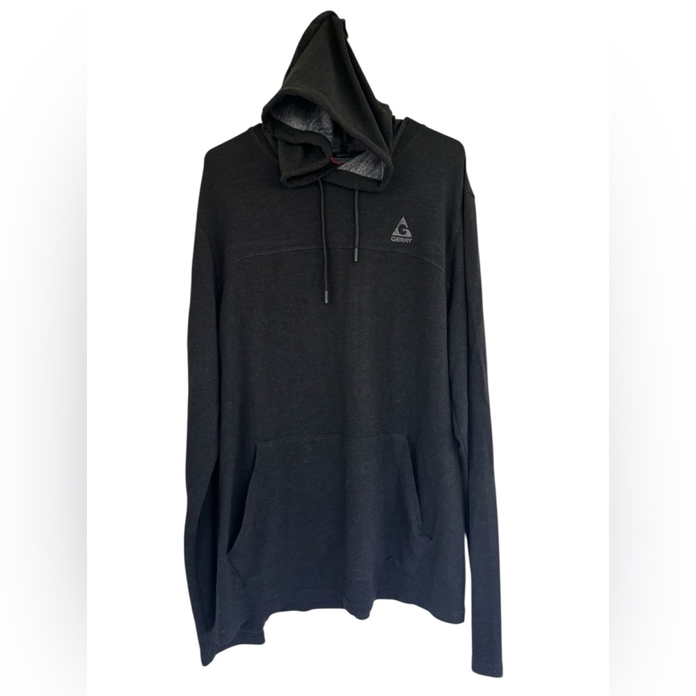Gerry Men's Black Long Sleeve Active Hooded Lightweight Top Size XL